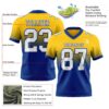 Custom Yellow White-Royal Authentic Fade Fashion Football Jersey