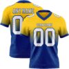 Custom Yellow White-Royal Authentic Fade Fashion Football Jersey