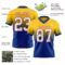 FadeFashion1508-1 Custom Yellow White Royal-Red Authentic Fade Fashion Football Jersey