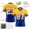 FadeFashion1509-1 Custom Yellow White Royal-Orange Authentic Fade Fashion Football Jersey