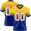 Custom Yellow White Royal-Orange Authentic Fade Fashion Football Jersey