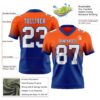 Custom Orange White-Royal Authentic Fade Fashion Football Jersey