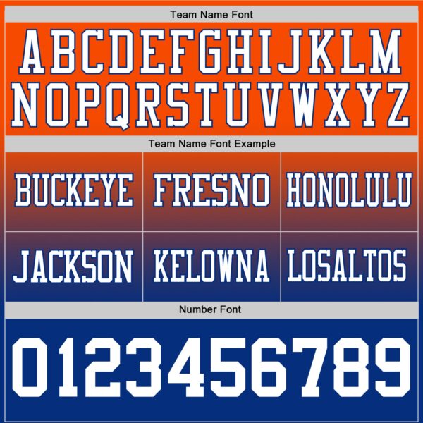 Custom Orange White-Royal Authentic Fade Fashion Football Jersey