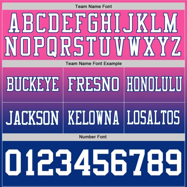 Custom Pink White-Royal Authentic Fade Fashion Football Jersey