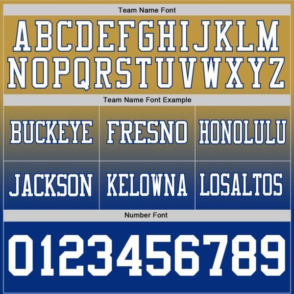 Custom Old Gold White-Royal Authentic Fade Fashion Football Jersey