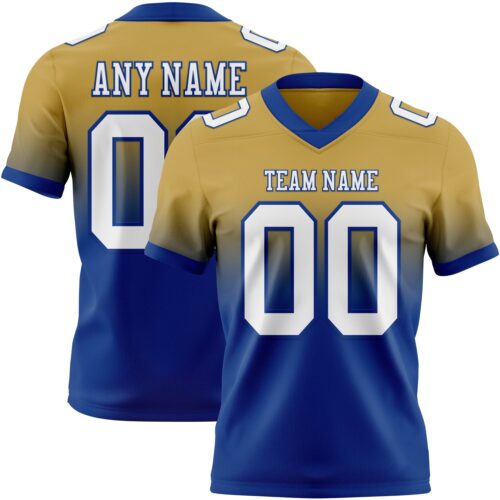 FadeFashion1512 Custom Old Gold White-Royal Authentic Fade Fashion Football Jersey