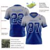 Custom Gray Royal-White Authentic Fade Fashion Football Jersey