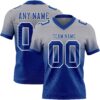 Custom Gray Royal-White Authentic Fade Fashion Football Jersey