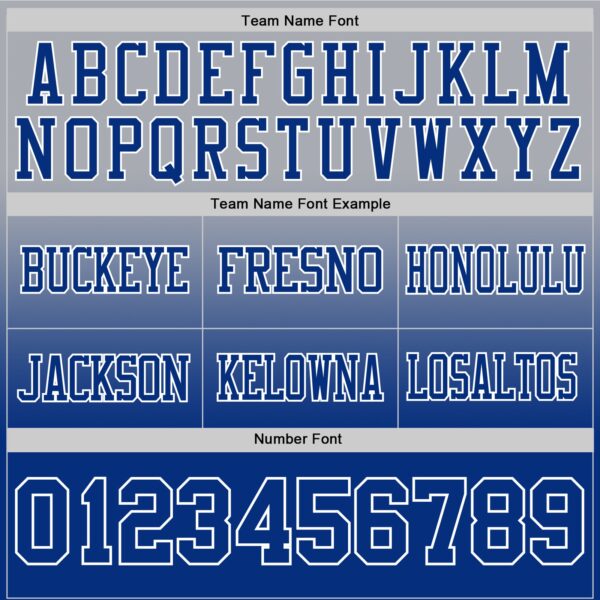 Custom Gray Royal-White Authentic Fade Fashion Football Jersey