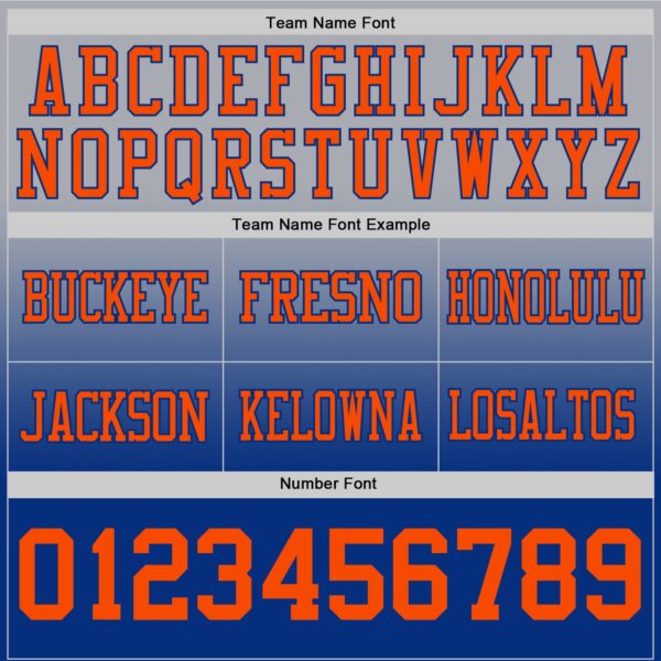 Custom Gray Orange-Royal Authentic Fade Fashion Football Jersey