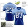 Custom Light Blue White-Royal Authentic Fade Fashion Football Jersey