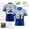 Custom Light Blue White Royal-Yellow Authentic Fade Fashion Football Jersey