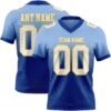 Custom Light Blue White Royal-Yellow Authentic Fade Fashion Football Jersey