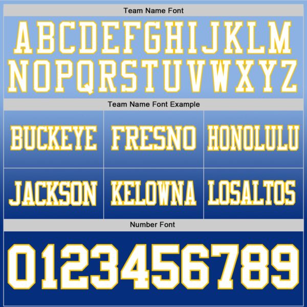 Custom Light Blue White Royal-Yellow Authentic Fade Fashion Football Jersey