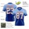 FadeFashion1519-1 Custom Light Blue White Royal-Red Authentic Fade Fashion Football Jersey