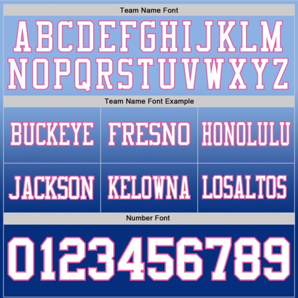 Custom Light Blue White Royal-Pink Authentic Fade Fashion Football Jersey