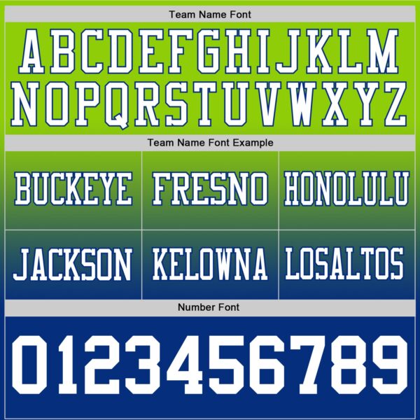 Custom Neon Green White-Royal Authentic Fade Fashion Football Jersey