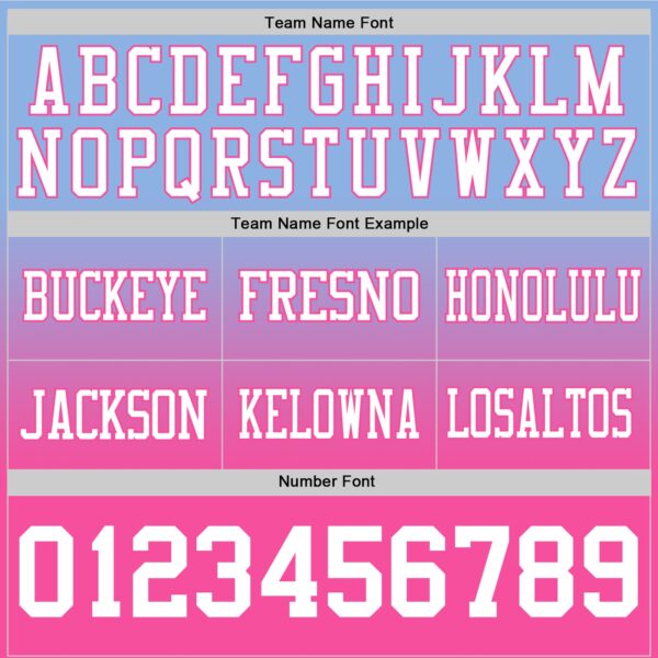 Custom Light Blue White-Pink Authentic Fade Fashion Football Jersey
