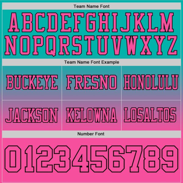 Custom Aqua Pink-Black Authentic Fade Fashion Football Jersey