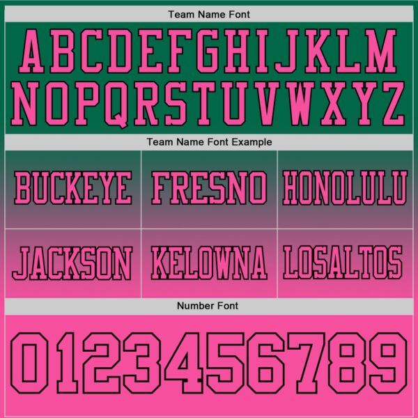 Custom Kelly Green Pink-Black Authentic Fade Fashion Football Jersey
