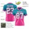 FadeFashion1529-1 Custom Teal White-Pink Authentic Fade Fashion Football Jersey