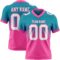FadeFashion1529 Custom Teal White-Pink Authentic Fade Fashion Football Jersey