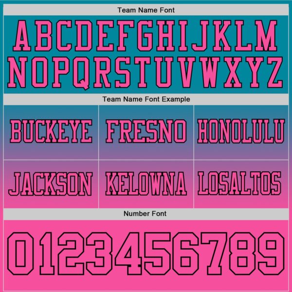 Custom Teal Pink-Black Authentic Fade Fashion Football Jersey