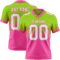 FadeFashion1531 Custom Neon Green White-Pink Authentic Fade Fashion Football Jersey