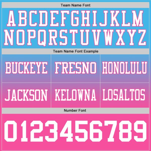 Custom Sky Blue White-Pink Authentic Fade Fashion Football Jersey