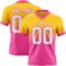FadeFashion1535 Custom Yellow White-Pink Authentic Fade Fashion Football Jersey