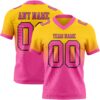 Custom Yellow Pink-Black Authentic Fade Fashion Football Jersey