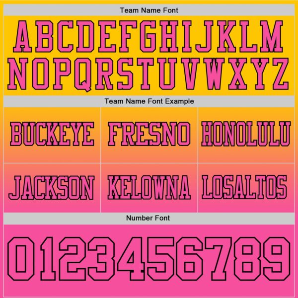 Custom Yellow Pink-Black Authentic Fade Fashion Football Jersey