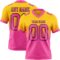 Custom Yellow Pink-Black Authentic Fade Fashion Football Jersey
