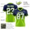 Custom Navy White-Neon Green Authentic Fade Fashion Football Jersey