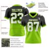 Custom Black White-Neon Green Authentic Fade Fashion Football Jersey