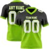 Custom Black White-Neon Green Authentic Fade Fashion Football Jersey