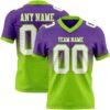 Custom Purple White-Neon Green Authentic Fade Fashion Football Jersey