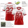 Custom White Red Authentic Fade Fashion Football Jersey
