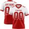 FadeFashion1541 Custom White Red Authentic Fade Fashion Football Jersey