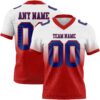 Custom White Royal-Red Authentic Fade Fashion Football Jersey