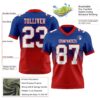 Custom Royal White-Red Authentic Fade Fashion Football Jersey
