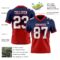 FadeFashion1547-1 Custom Navy White-Red Authentic Fade Fashion Football Jersey