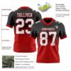 Custom Black White-Red Authentic Fade Fashion Football Jersey