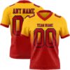 Custom Gold Red-Navy Authentic Fade Fashion Football Jersey