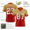 FadeFashion1552-1 Custom Old Gold White-Red Authentic Fade Fashion Football Jersey