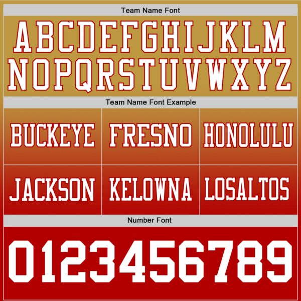 Custom Old Gold White-Red Authentic Fade Fashion Football Jersey