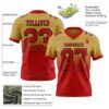 Custom Old Gold White-Black Authentic Fade Fashion Football Jersey