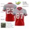 FadeFashion1554-1 Custom Gray White-Red Authentic Fade Fashion Football Jersey