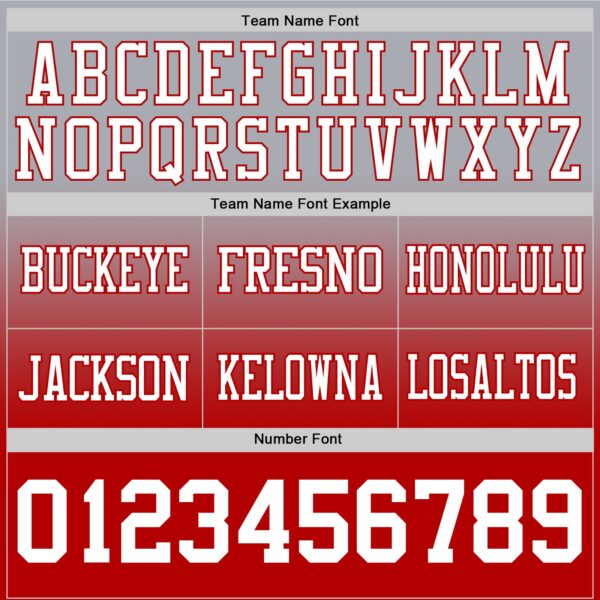 Custom Gray White-Red Authentic Fade Fashion Football Jersey