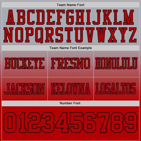 Custom Gray Red-Black Authentic Fade Fashion Football Jersey